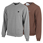 Donnay Heren - 2-Pack - Fleece Crew Sweater Dean - Zilvergrijs & Brown