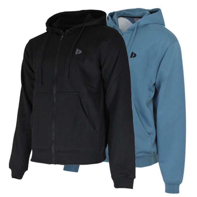 Donnay Heren - 2-Pack - Vest met capuchon Bruce - Zwart & Denim Blue
