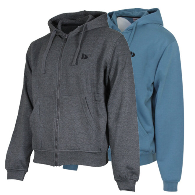 Donnay Heren - 2-Pack - Vest met capuchon Bruce - Donkergrijs & Denim Blue