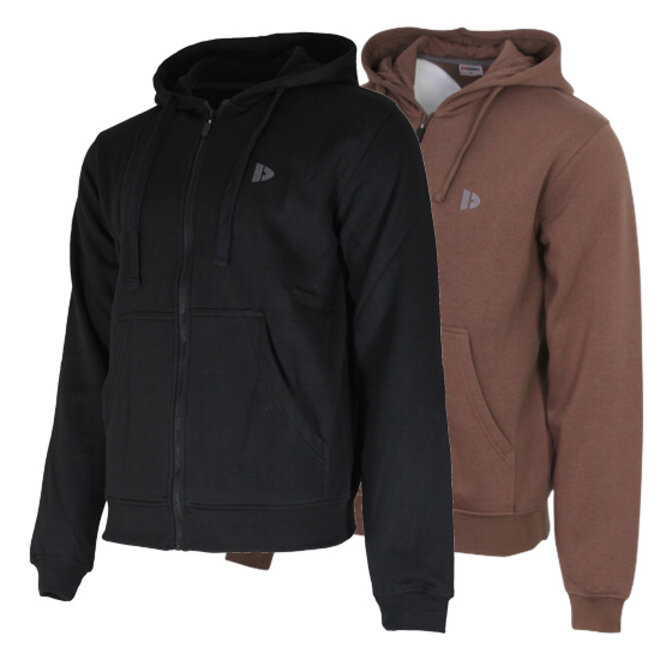 Donnay Heren - 2-Pack - Vest met capuchon Bruce - Zwart & Brown