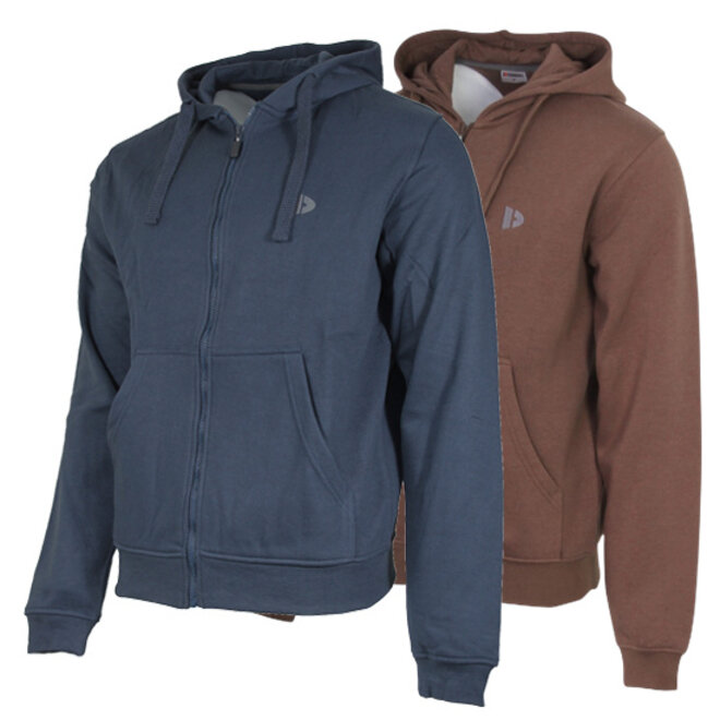 Donnay Heren - 2-Pack - Vest met capuchon Bruce - Navy & Brown