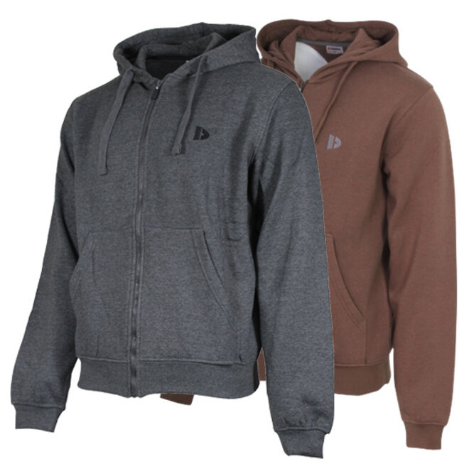 Donnay Heren - 2-Pack - Vest met capuchon Bruce - Donkergrijs & Brown