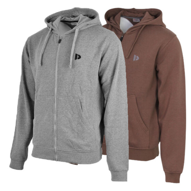 Donnay Heren - 2-Pack - Vest met capuchon Bruce - Zilvergrijs & Brown