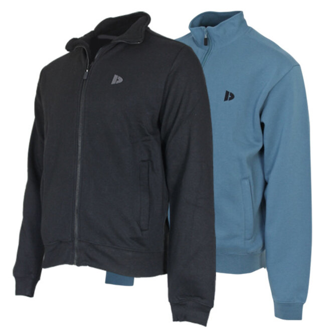 Donnay Heren - 2-Pack - Vest met kraag Bryan - Zwart & Denim Blue