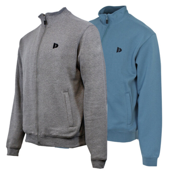 Donnay Heren - 2-Pack - Vest met kraag Bryan - Zilvergrijs & Denim Blue