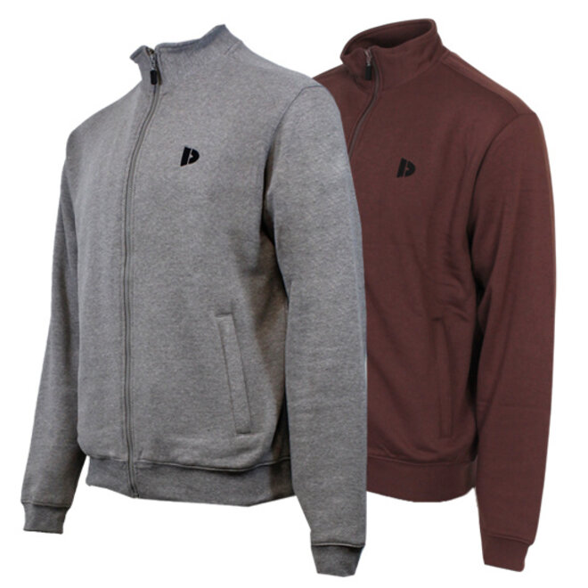 Donnay Heren - 2-Pack - Vest met kraag Bryan - Zilvergrijs & Brown