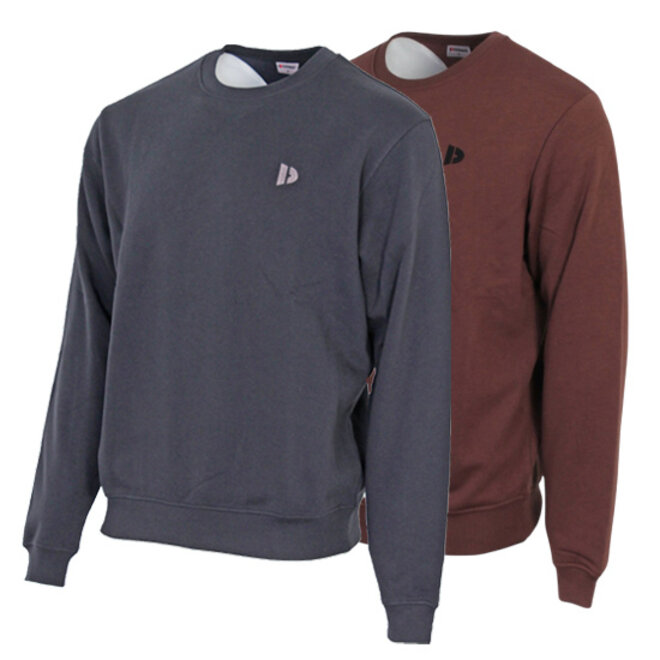 Donnay Heren - 2-Pack - Fleece Crew Sweater Dean - Navy & Brown
