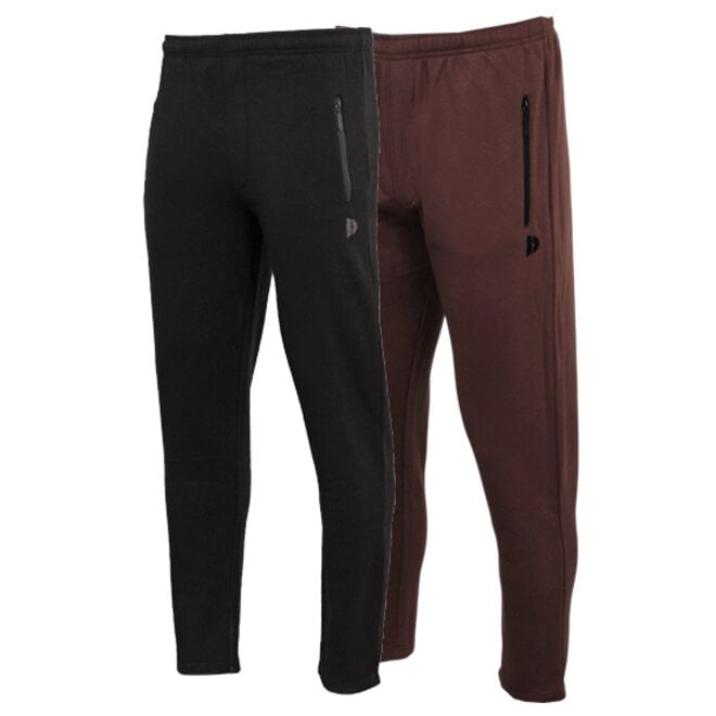 Donnay Heren - 2-Pack - Joggingbroek rechte pijp Sky - Zwart & Brown