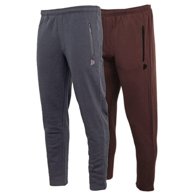 Donnay Heren - 2-Pack - Joggingbroek rechte pijp Sky - Navy & Brown