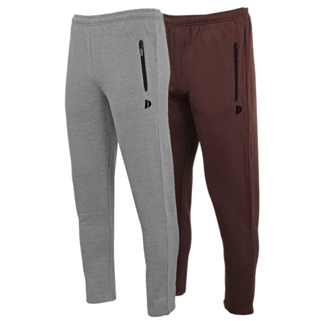Donnay Heren - 2-Pack - Joggingbroek rechte pijp Sky - Zilvergrijs & Brown