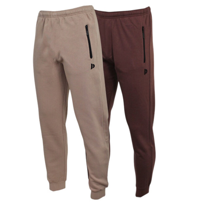 Donnay Heren - 2-Pack - Joggingbroek Jack - Taupe Grey & Brown
