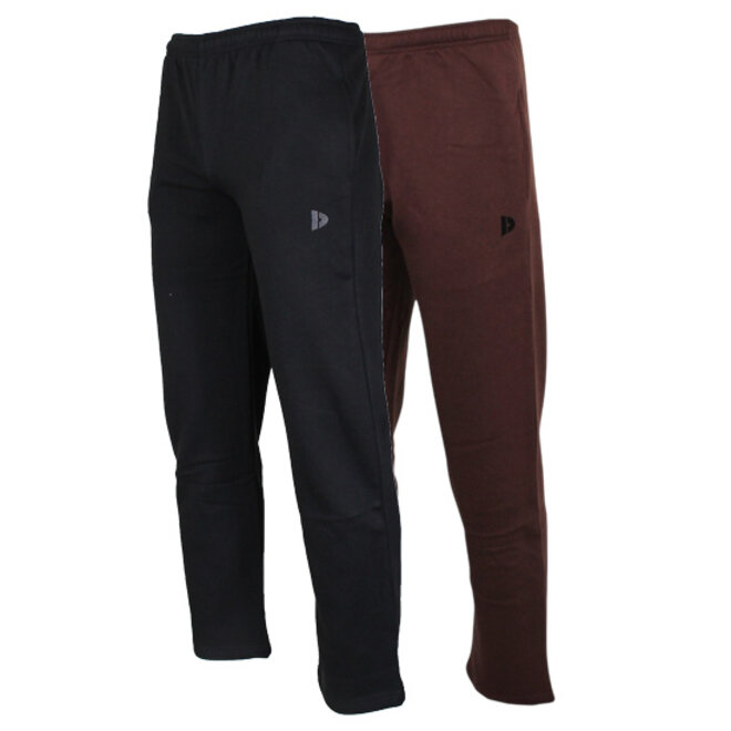 Donnay Heren - 2-Pack - Joggingbroek Wess - Zwart  & Brown