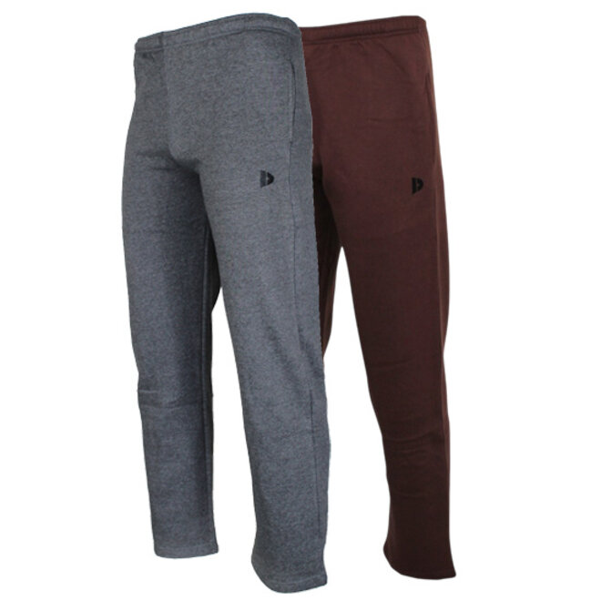 Donnay Heren - 2-Pack - Joggingbroek Wess - Donkergrijs & Brown