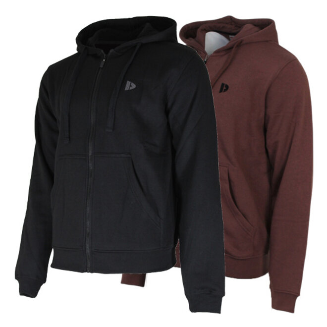 Donnay Heren - 2-Pack - Vest met capuchon Bruce - Zwart & Brown