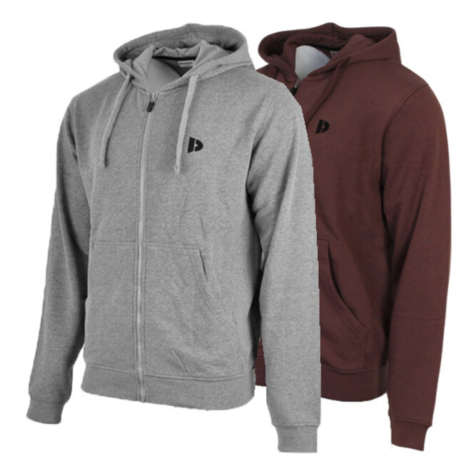 Donnay Heren - 2-Pack - Vest met capuchon Bruce - Zilvergrijs & Brown