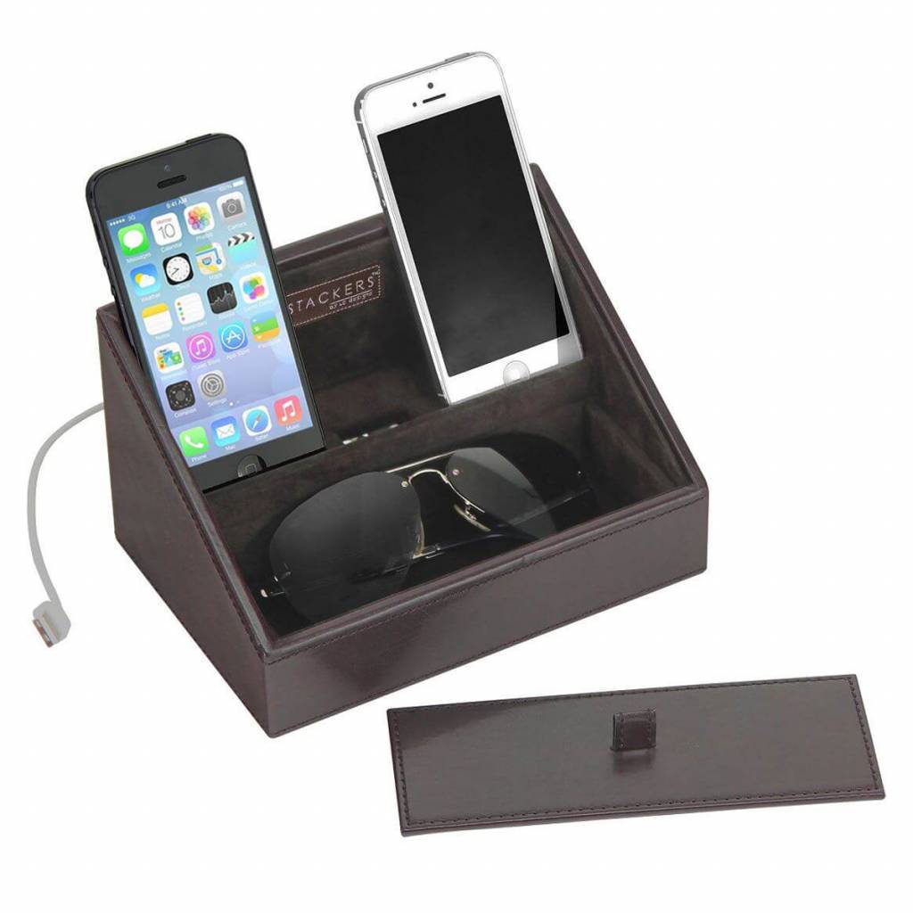Chocolate Brown Mini Set Telefonhalter & Uhrenbox
