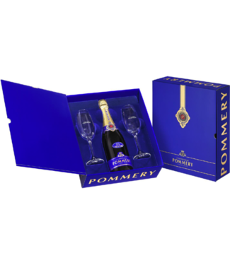 Champagne Pommery Luxe Coffret inh. 1 fles Pommery & 2 flûtes N.V.