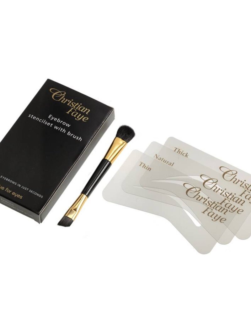 Christian Faye Wenkbrauwpoeder kwast/ sjablonen set
