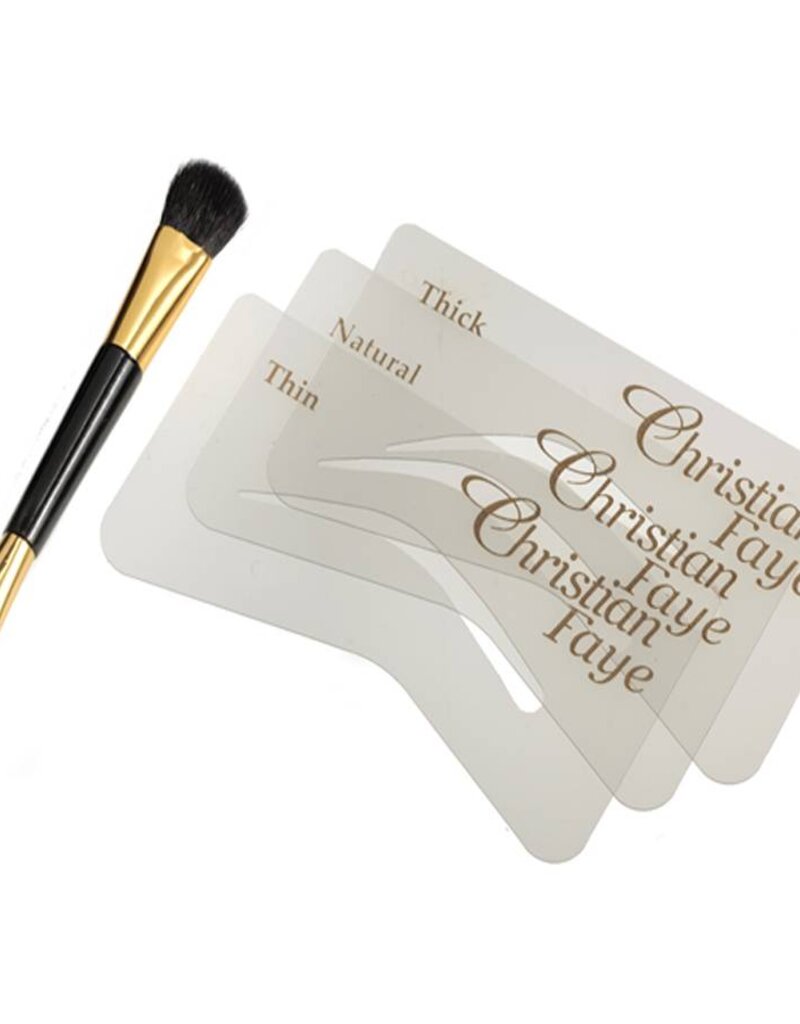 Christian Faye Wenkbrauwpoeder kwast/ sjablonen set