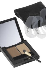 Christian Faye Wenkbrauwpoeder DUO set, compleet met sjablonen en kwast - Deep Blond