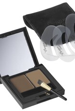 Christian Faye Wenkbrauwpoeder DUO set, compleet met sjablonen en kwast - Medium Brown