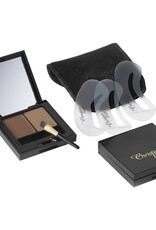 Christian Faye Wenkbrauwpoeder DUO set, compleet met sjablonen en kwast - Medium Brown