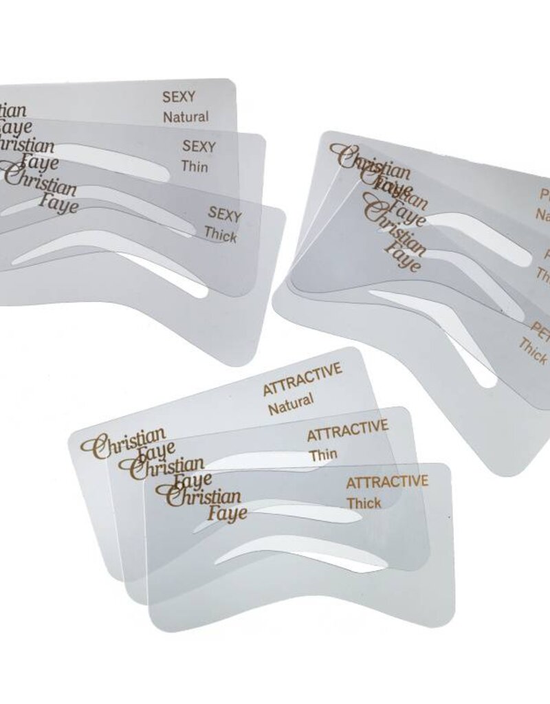 Christian Faye Wenkbrauw sjablonen set Sexy/Petit/Attractive