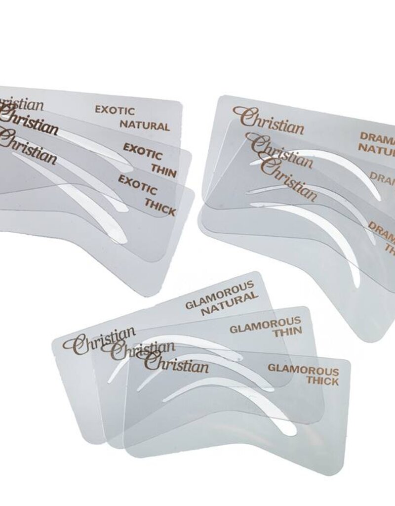 Christian Faye Wenkbrauw sjablonen set Dramatic/Exotic/Glamorous