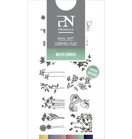 Pronails Stamping Plate Wildflowers + Scraper