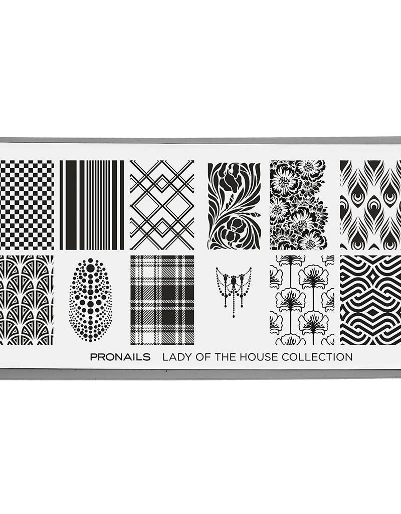 Pronails Stamping Plate Lady Of The House + Scraper