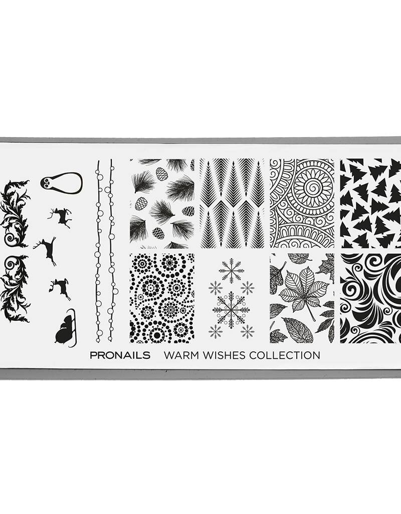 Pronails Stamping Plate Warm Wishes + Scraper