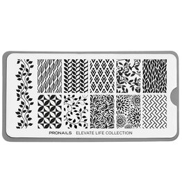 Pronails Stamping Plate Elevate Life Collection + Scraper