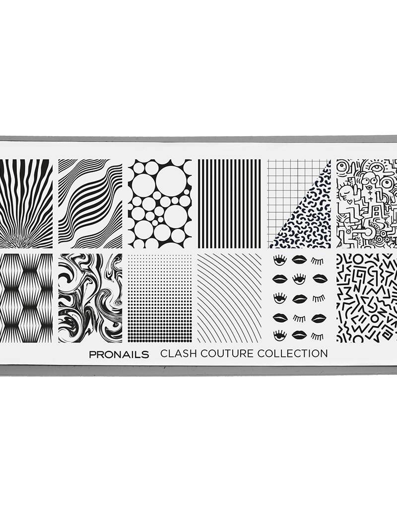 Pronails Stamping Plate Clash Couture Collection + Scraper