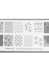 Pronails Stamping Plate Love Your Hands + Scraper