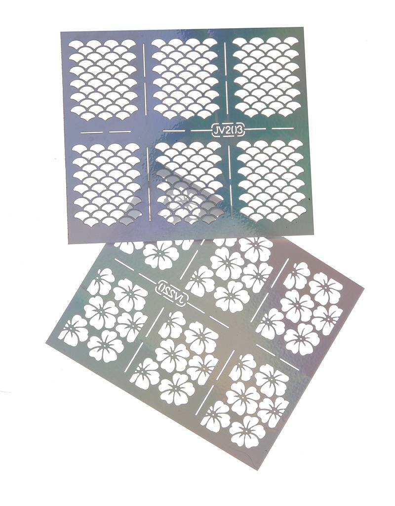 Pronails Nail Art Stencils Aloha Flowers & Mermaid 2 pcs