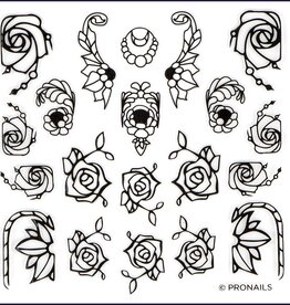 Pronails Nail Stickers Blooming Bouquet Black
