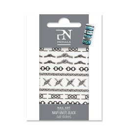 Pronails Nail Stickers Navy Knots Black
