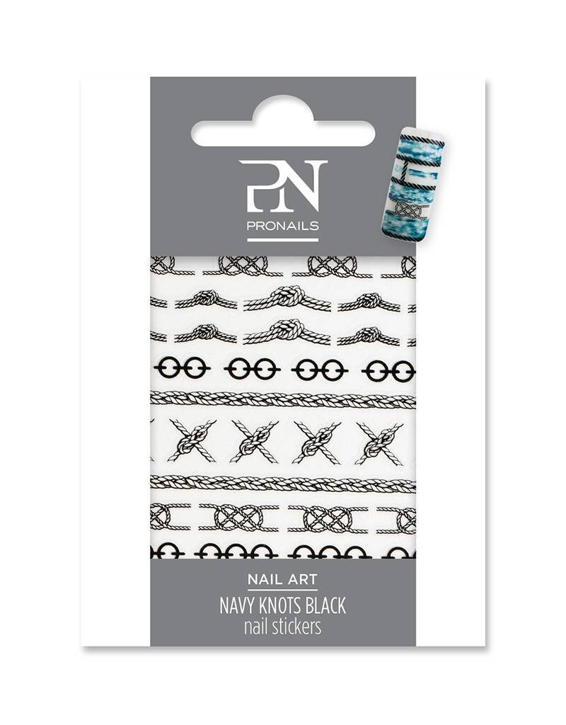 Pronails Nail Stickers Navy Knots Black