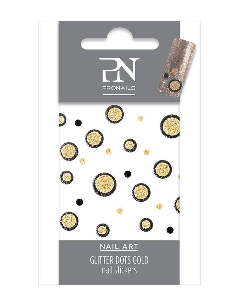 Pronails Nail Stickers Glitter Dots Gold