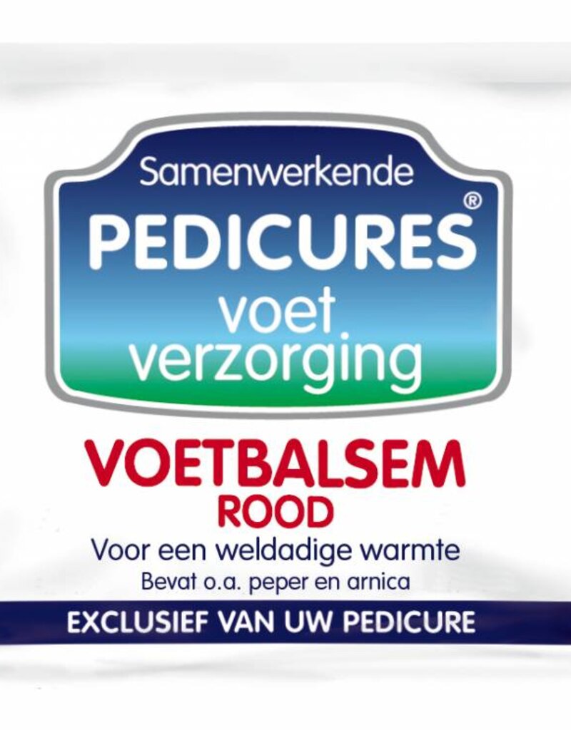Samenwerkende Pedicures Sachet Voetbalsem Rood