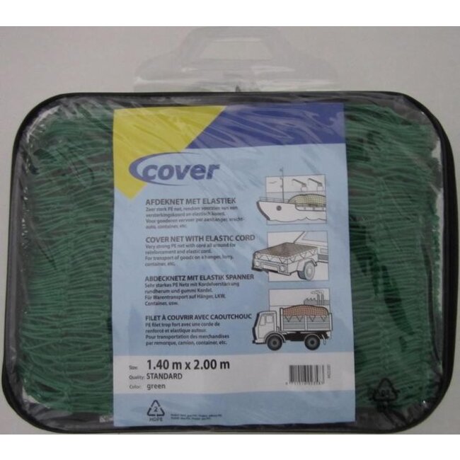 Aanhangernet Knooploos Standaard - Groen 1.40x2.00mtr