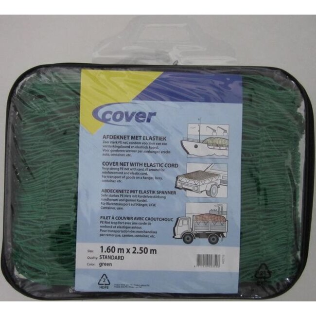Aanhangernet Knooploos Standaard - Groen 1.60x2.50mtr