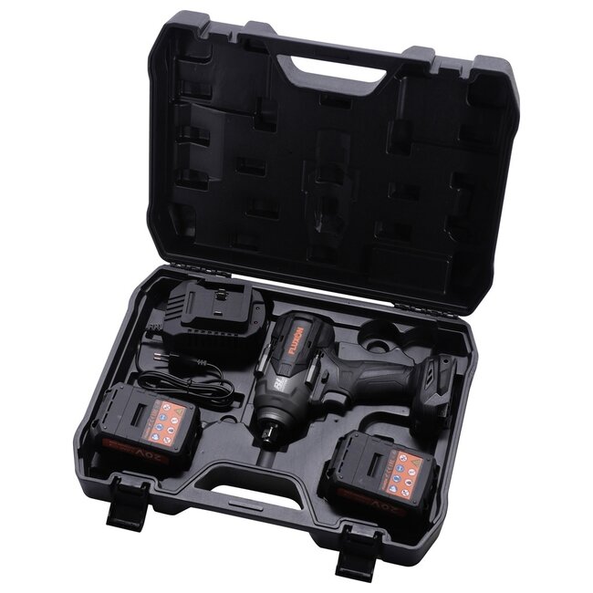 Li-Ion 20V Accu Slagmoersleutel Fluxon 1/2" 1080 Nm - Borstelloze motor - inclusief 2 accu's 4 Ah + koffer
