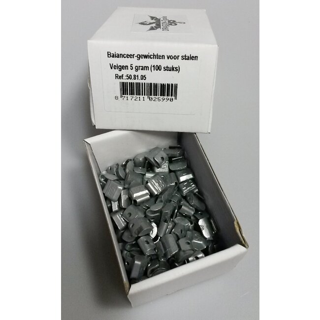 Balanceer gewicht / Wielgewicht 5 gram - 100 stuks - stalen velgen