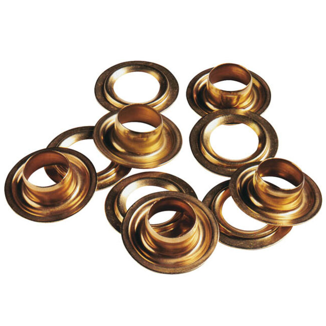 Zeilkous / zeiloog (6B) koper 14mm - per 5 stuks (compleet: kous-ring)