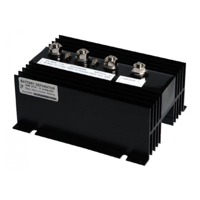 Diodeverdeler 12/24 Volt / 3x90 Amp. Verliesarm