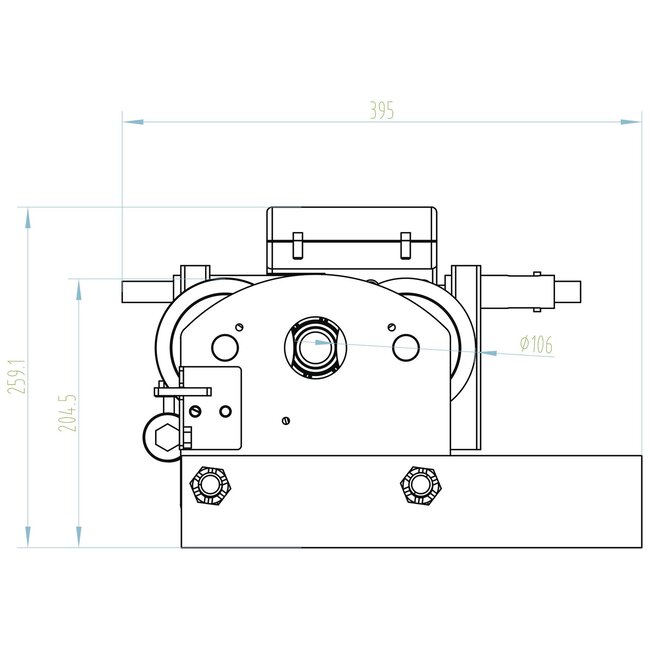 Elektrische takel 500 - 999 kg. hefvermogen met electr. trolley en draadloze afst. bed.