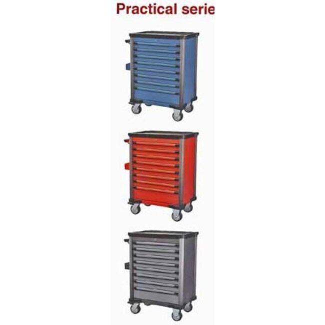 Force Gereedschapswagen 8 laden - Zwart Blauw of Rood. Force 10218