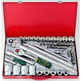 Force Doppenset 3/8, 1/2 & 3/4" - 65 delig