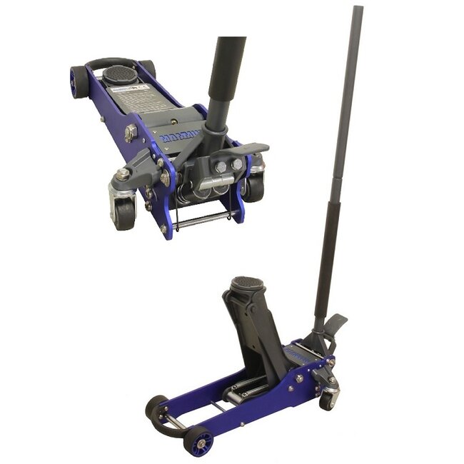 Garagekrik 2 Ton - Aluminium/Staal Laag model - Dubbele plunjer - Quick lift